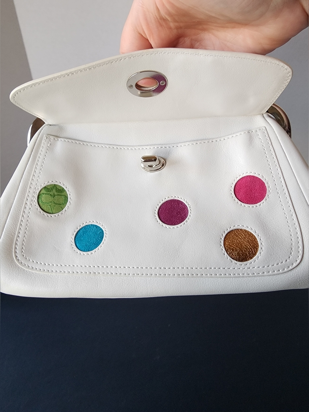 Coach RARE Vintage Special Edition Polka Dot Framed Kisslock Mini Bag, EUC, 2005 - Picture 10 of 14